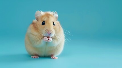 Hamster isolated on a blue background