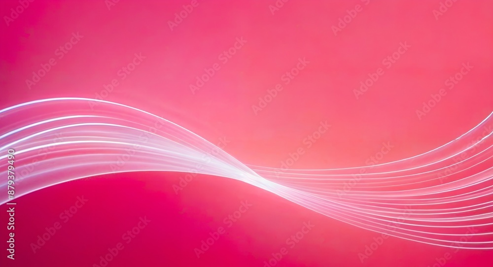 Poster A dynamic, fluid white light pattern on a pink background, creating an abstract and visually calming effect