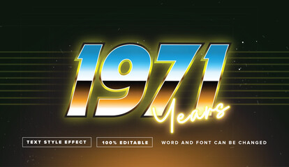 Retro 1971 text effect editable