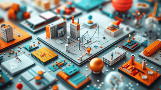 A creatively arranged series of educational templates highlighting innovative learning methods and environments.