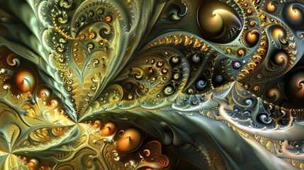 This abstract fractal design blends fantasy and art mesmerizingly, captivating with its dynamic appeal.