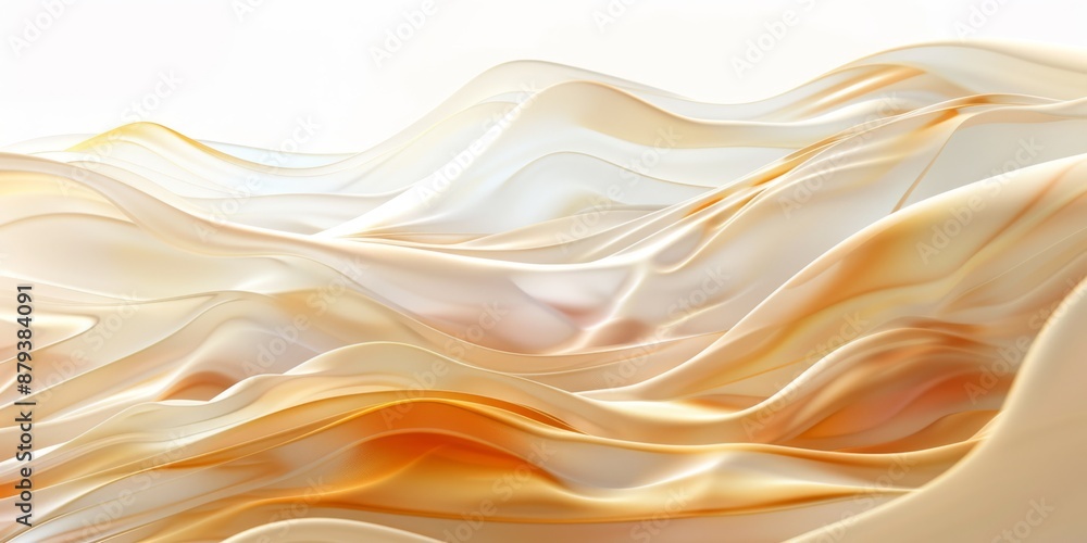 Poster abstract digital waves in orange and white, emphasizing fluidity and dynamic movement for aesthetic 
