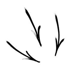 Graffiti arrows with overspray in black over white.