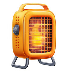Small Orange Electric Heater.