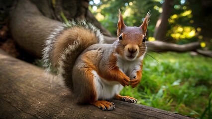 Obraz premium Cute red squirrel wallpaper