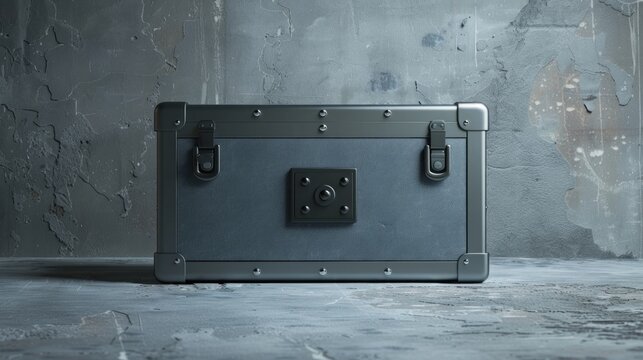 Modern safe box isolated on plain background