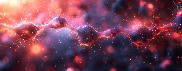 Artificial Intelligence in Finance and Investment, 3D neural network illustrating big data analytics and artificial intelligence in finance, colorful background enhanced by bokeh effects