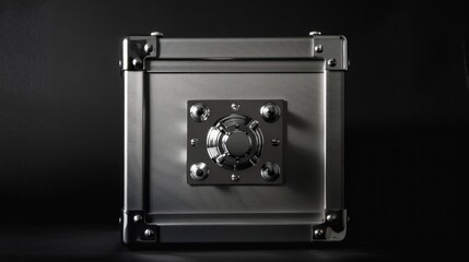 Safe box isolated on black background