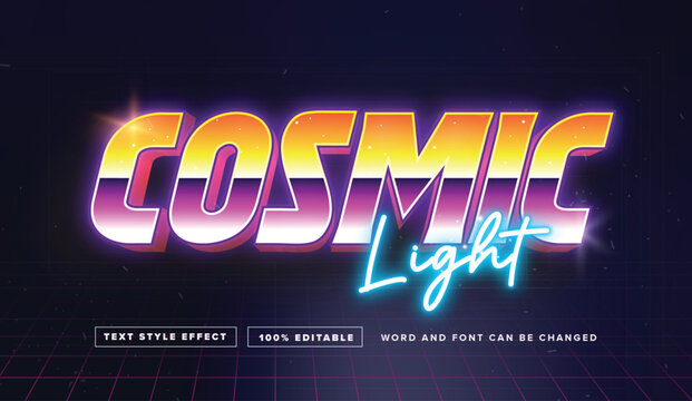 Retro Cosmic Light Text effect editable