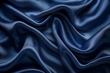 Fototapeta premium Luxurious Blue Silk Fabric with Elegant Folds and Waves