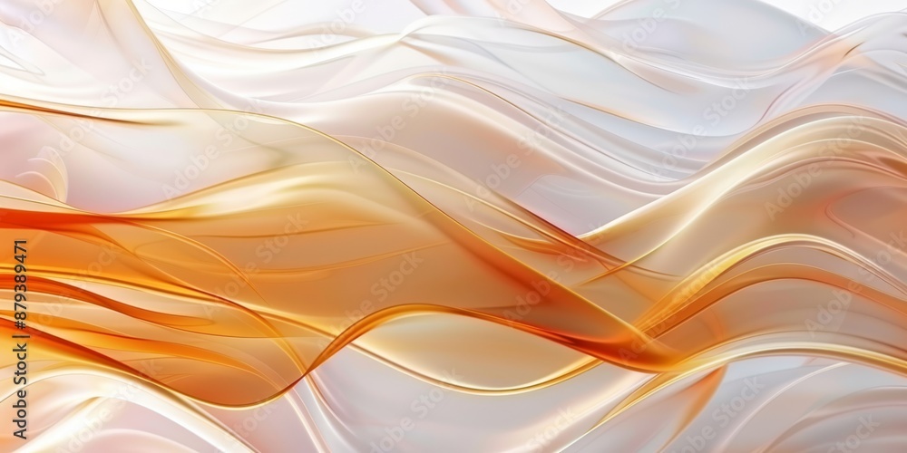 Aufkleber abstract digital waves in orange and white, emphasizing fluidity and dynamic movement for aesthetic 