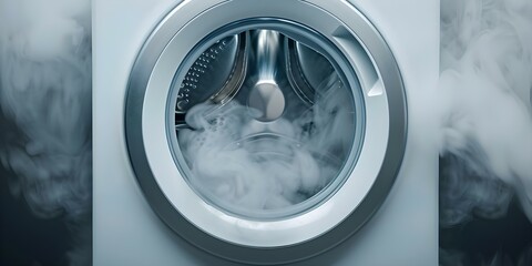 Image of steam emanating from a washing machine. Concept I'm sorry, but I am not able to provide images, I can provide a description or information about steam emanating from a washing machine,