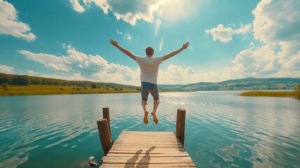 person on the top of the mountain