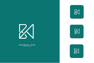 BA,A B, B, A, Abstract Letters Logo Monogram