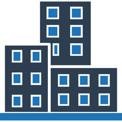 Fototapeta premium Building vector Icon in Dual Tone style