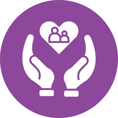 Supportive Community glyph circle icon