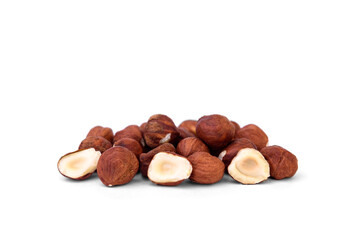 Hazelnut isolated on white background.
