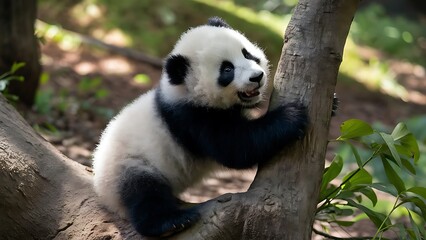Obraz premium Giant panda cub wallpaper