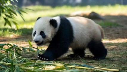 Obraz premium Giant panda cub wallpaper