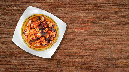 Galician Traditional Style Octopus, Spanish Cuisine, Spanish Gastronomy, Galicia, Spain, Europe