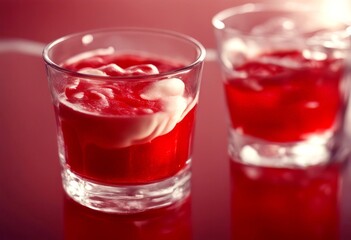 cocktail glasses jello gelatin celebrate red bar congeal alcohol celebration cream shot