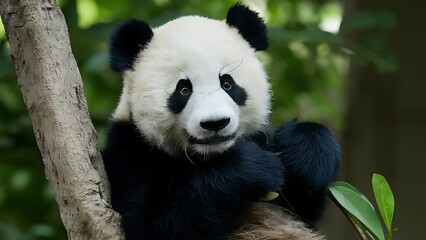 Obraz premium Giant panda cub wallpaper