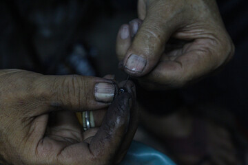 Stages of prayer beads manufacturing, prayer beads industry, Cairo Egypt	