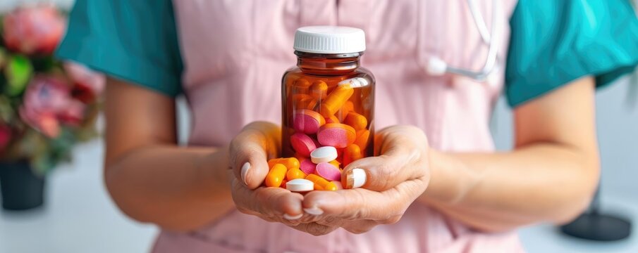 Person holding an antacid bottle, relief from GERD, realistic depiction, bright background, medical concept