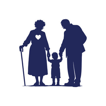 recommend clip art: Grandparent silhouette Clip art vector illustration