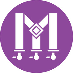 Suspenders glyph circle icon