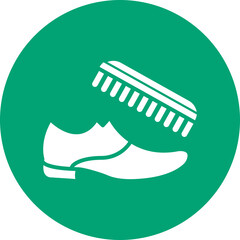 Shoe Brushes glyph circle icon