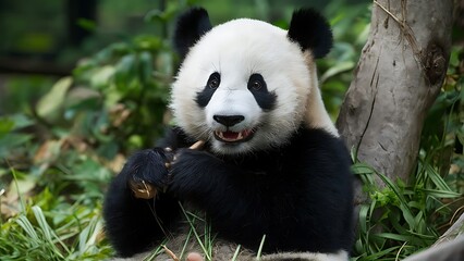 Obraz premium Giant panda cub wallpaper