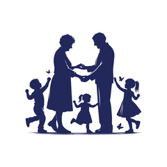 Grandparent silhouette Clip art vector illustration