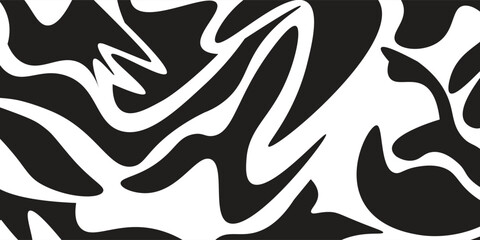 Simple abstract contemporary seamless pattern. Hand-drawn flower and leaf shape textures. Repeatable vibrant boho prints. Vector illustration