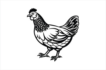 hen and chicken, chicken vector,  icon vector illustration, chicken  silhouette of a chicken isolated on a white background,  eps,  png,  svg,  vector 