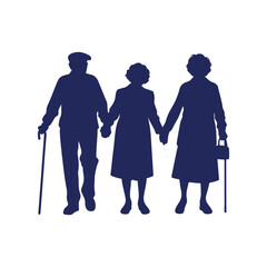 Grandparent silhouette Clip art vector illustration