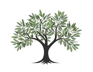 Olive tree green. clip art icon logo Vector illustration. Isolated transparent 