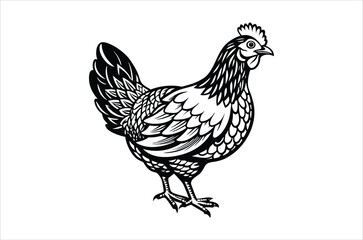 hen and chicken, chicken vector,  icon vector illustration, chicken  silhouette of a chicken isolated on a white background,  eps,  png,  svg,  vector 