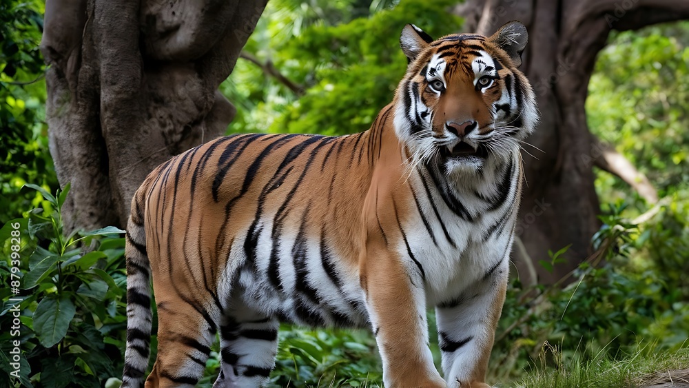 Poster Great tiger male in the nature habitat wallpaper