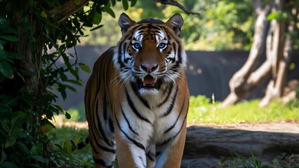 Obraz premium Great tiger male in the nature habitat wallpaper