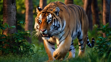Obraz premium Great tiger male in the nature habitat wallpaper