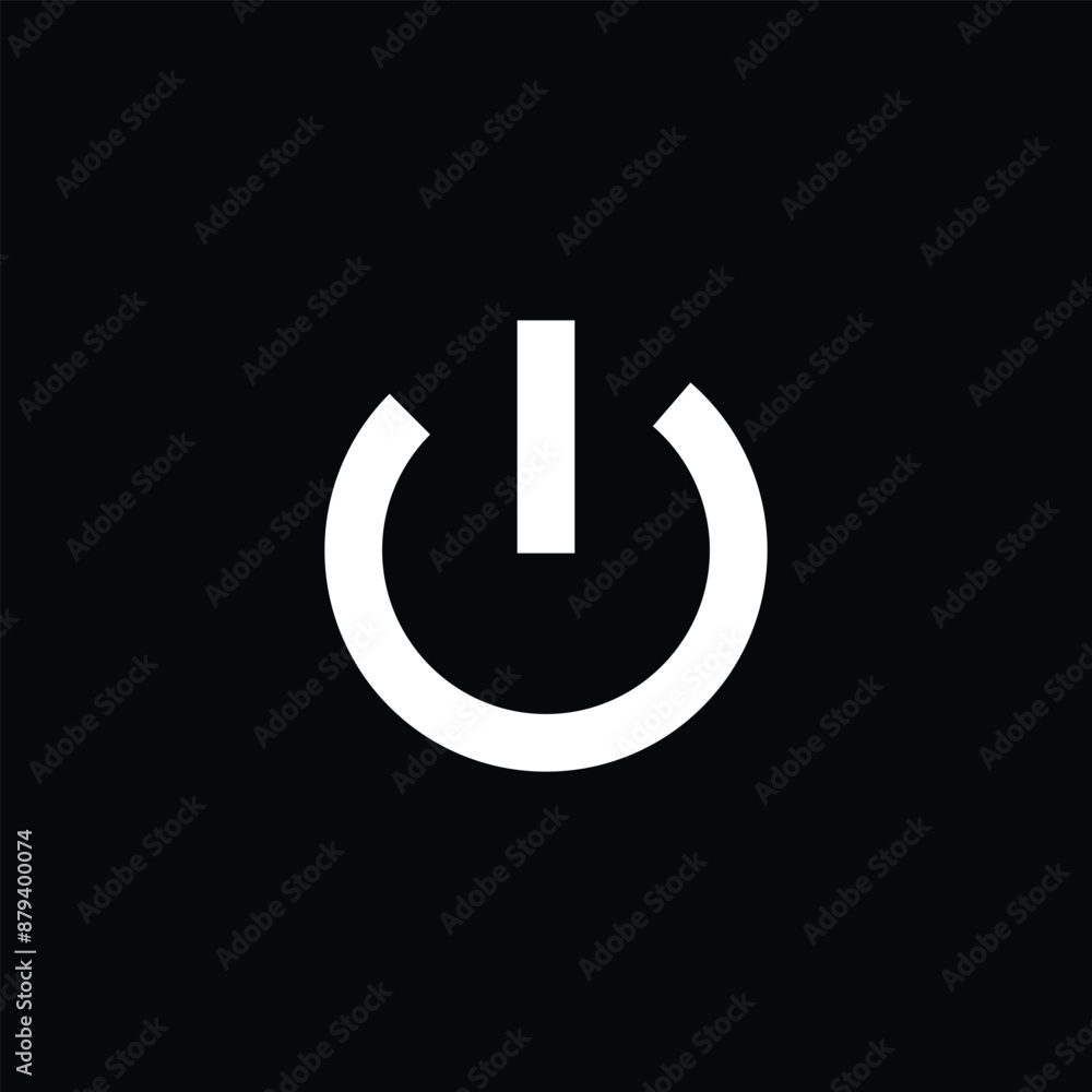 Poster power button icons isolated on black background. modern and editable power button icon. power button