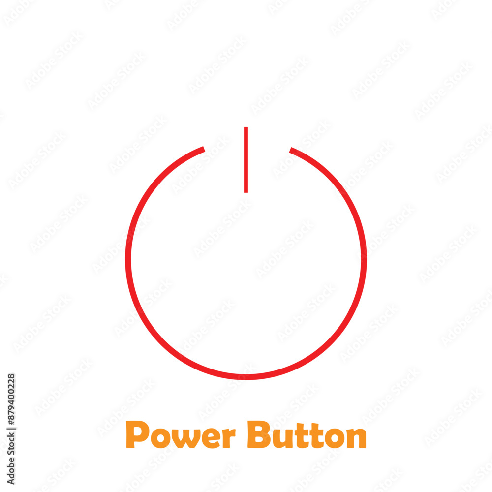 Aufkleber power button icon. symbol of start or turn on. outline modern design element. simple red flat vector