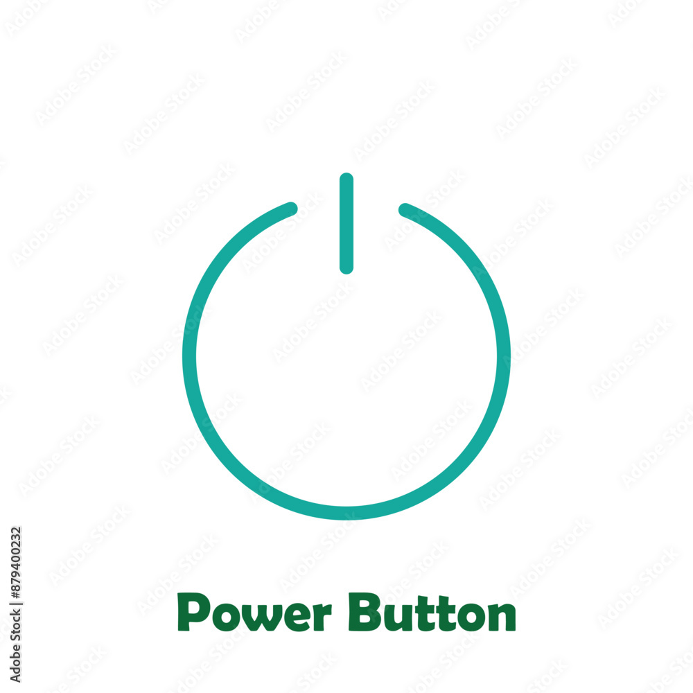Aufkleber power button icon. symbol of start or turn on. outline modern design element. digital power button i
