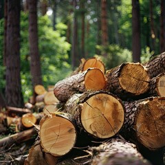 Sustainable energy use through tree cutting, wood processing, and energy production