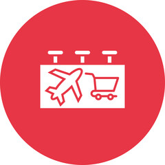 Airport Retail glyph circle icon