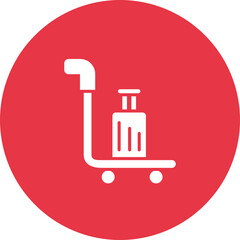 Luggage Trolley glyph circle icon