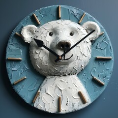 Cute teddy bear with clock inside.