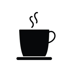 Coffee cup icon symbol. Tea cup with steam logo. Coffee cup icon isolated on white background. Tea cup. Hot drink coffee. Vector illustration. Eps file 71.