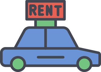 Rent a Car Vector Icon